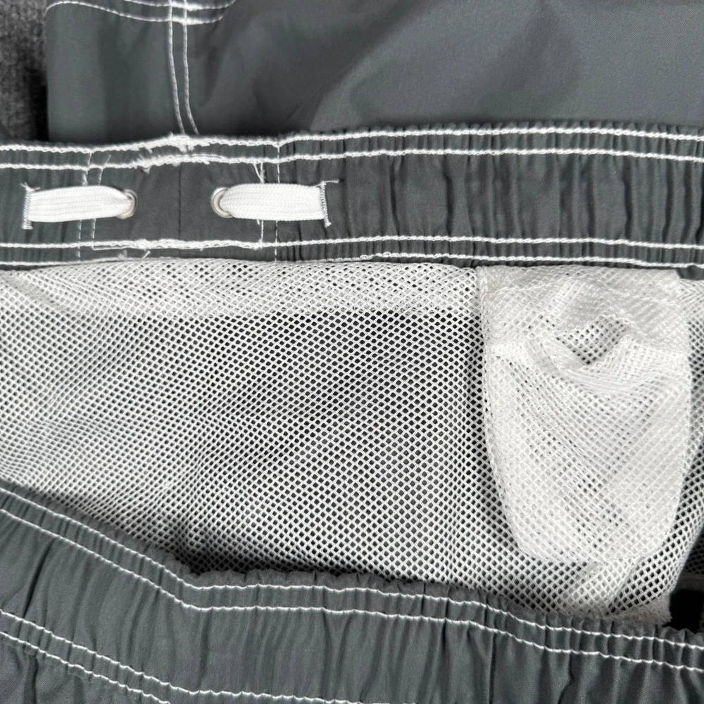 Men's Quick Dry 4X Charcoal Gray Cargo Swim Trunks Board Shorts UPF 50+ Surf